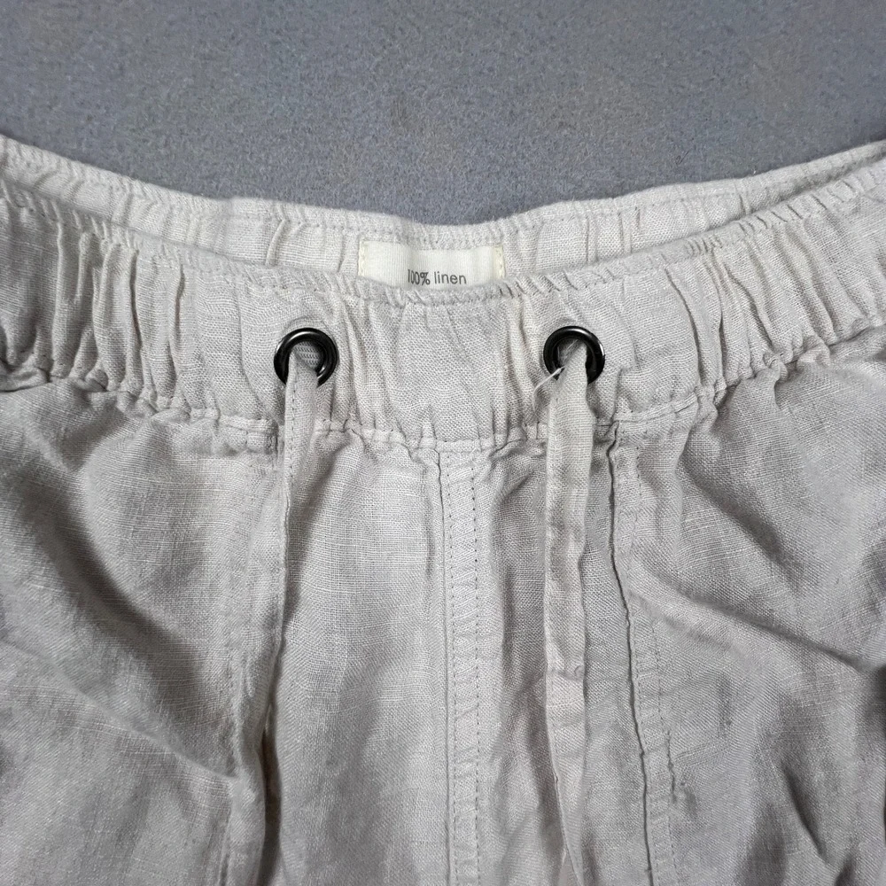 C&C California Linen Shorts Womens S Beige Elastic Drawstring Casual Beach Boho - Picture 3 of 7